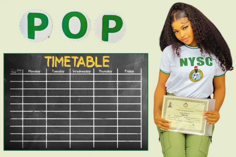 NYSC Passing Out Parade (POP) Timetable